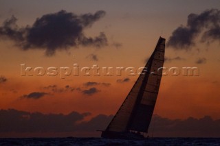 Antigua 21 02 2010    RORC 600 Caribbean    Sunset near Antigua for Beau Geste    ©©Photo: Carlo Borlenghi/SEASEE.COM