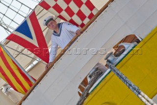 Sailor off watch  The Tall ShipsÕ Races 2007 Mediterranea in Genova. Mircea (Romania).