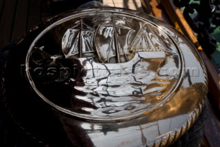 Polished metalwork onboard tall ship  The Tall ShipsÕ Races 2007 Mediterranea in Genova. Amerigo Vespucci (Italia).