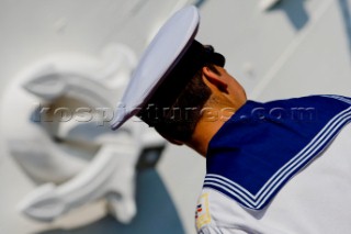 Sailors uniform and whistle  The Tall ShipsÕ Races 2007 Mediterranea in Genova. Mir (Russia).