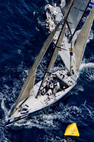 Porto Cervo 28 09 2007  Rolex TP 52 Global Championship 2007  WINDQUEST   FRAM XVI collision