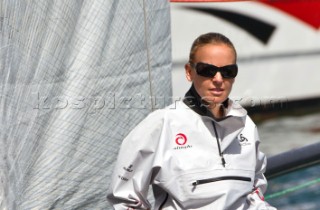 Muscat, Oman  22/02/2011  Extreme Sailing Series - Muscat  Day 3: Dona Bertarelli 5th man on board Alinghi