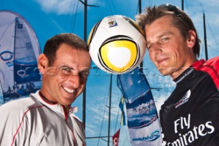 Italia-New Zealand  Francesco Bruni, Matador helmsman  with Dean Barker Emirates Team New Zealand helmsman