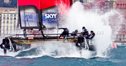 Naples Italy 11042012  Americas Cup World Series Naples 2012  AC45 Emirates Team New Zealand ETNZ on