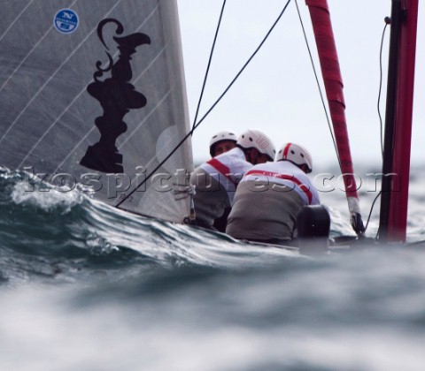 Naples Italy 11042012  Americas Cup World Series Naples 2012  Luna Rossa crew on Day 1