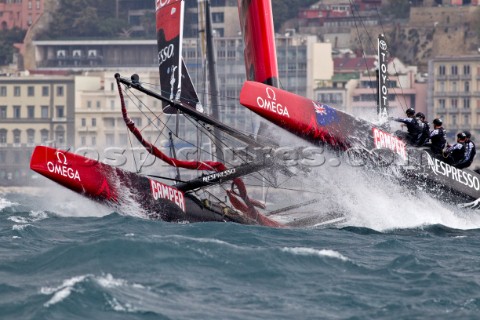 Naples Italy 11042012  Americas Cup World Series Naples 2012  AC45 Emirates Team New Zealand ETNZ on