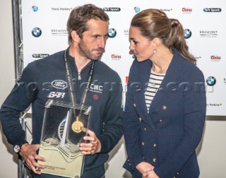 Prizegiving William and Kate,  Duke and Duchess of Cambridge with Ben Ainsley Land Rover BAR