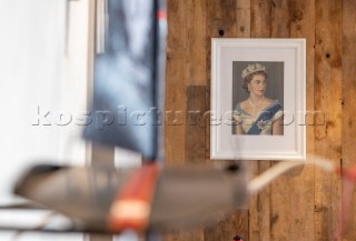 Portrait photo of Her Majesty The Queen in the RNZYS (Royal New Zealand Yacht Squadron)