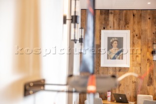 Portrait photo of Her Majesty The Queen in the RNZYS (Royal New Zealand Yacht Squadron)