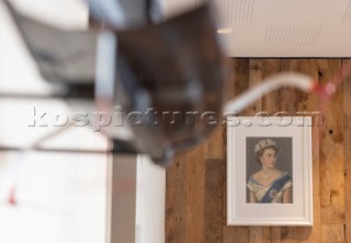 Portrait photo of Her Majesty The Queen in the RNZYS (Royal New Zealand Yacht Squadron)