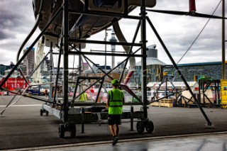 Team INEOS UK AC75 in the Americas Cup in Auckland, New Zealand