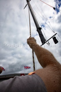 Team INEOS UK AC75 in the Americas Cup in Auckland, New Zealand