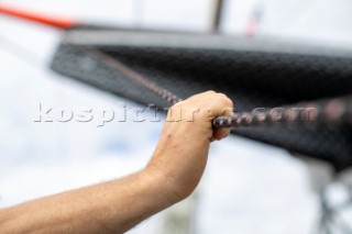 Team INEOS UK AC75 in the Americas Cup in Auckland, New Zealand