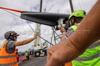 Team INEOS UK AC75 in the Americas Cup in Auckland, New Zealand