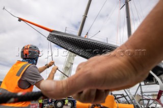 Team INEOS UK AC75 in the Americas Cup in Auckland, New Zealand