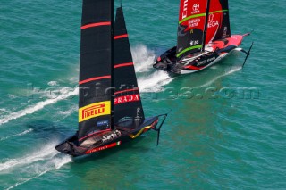 17/12/20 - Auckland (NZL)36th Americaâ€™s Cup presented by PradaRace Day 1Luna Rossa Prada Pirelli Team, Emirates Team New Zealand