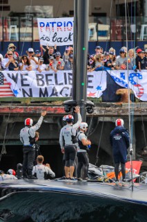 29/01/21 - Auckland (NZL)36th Americaâ€™s Cup presented by PradaPRADA Cup 2021 - DocksideNew York Yacht Club American Magic Base with supporters