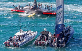 30/01/21 - Auckland (NZL)36th Americaâ€™s Cup presented by PradaPRADA Cup 2021 - Semi Final Day 2New York Yacht Club American Magic with support boats, Luna Rossa Prada Pirelli Team