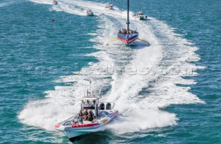 29/01/21 - Auckland (NZL)36th Americas Cup presented by Prada PRADA Cup 2021 - Luna Rossa Prada Pirelli Team, under tow towing