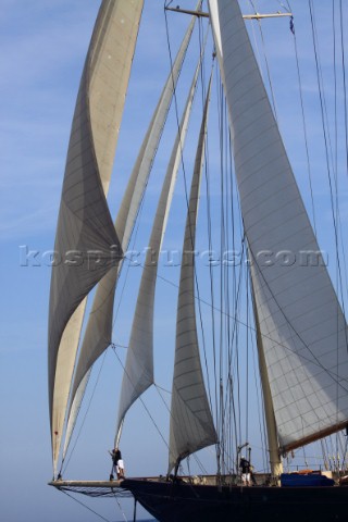 Les Voiles de SaintTropez 2011  bowman onboard the three masted schooner Atlantic