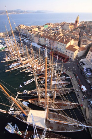 Les Voiles de SaintTropez 2011  masthead view of the fleet in port