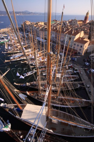 Les Voiles de SaintTropez 2011  masthead view of the fleet in port