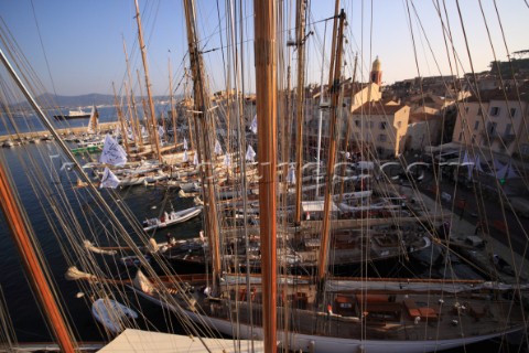 Les Voiles de SaintTropez 2011  masthead view of the fleet in port