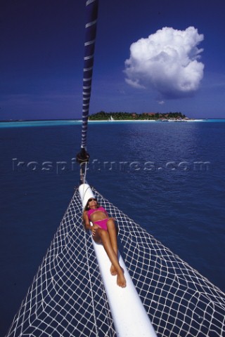 Woman  Sailing boat