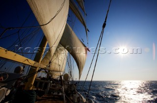 Onboard the Star Clipper cruise ship