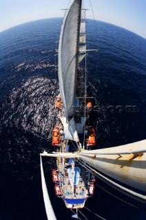 At the lasthead of the Star Clipper tall ship cruise ship