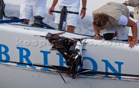 Cagliari 220910Audi Medcup 2010Region of Sardinia TrophyBribon after the crash with Audi A1 powered 