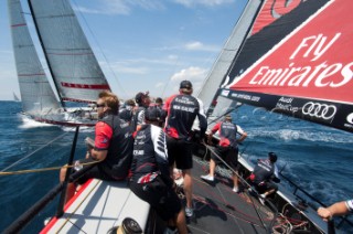 Emirates Team New Zealand during un official practice for the Audi MedCup Marseille Regatta. Marseille, France. 14/6/2010