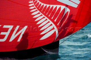 Emirates Team New Zealand finishes Race one in 8th on Day one of the Trophy of Sardinia, Audi MedCup 2010. 21/9/2010