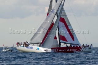 Audi A1 powered by All4One T-bones Bribon on the first beat of race six. Audi MedCup 2010. Cagliari Sardinia. 22/9/2010