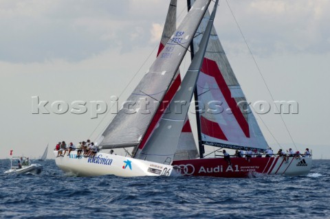 Audi A1 powered by All4One Tbones Bribon on the first beat of race six Audi MedCup 2010 Cagliari Sar