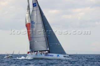 Audi A1 powered by All4One T-bones Bribon on the first beat of race six. Audi MedCup 2010. Cagliari Sardinia. 22/9/2010