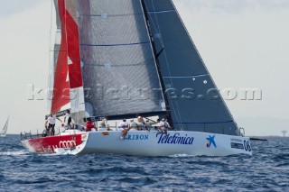 Audi A1 powered by All4One T-bones Bribon on the first beat of race six. Audi MedCup 2010. Cagliari Sardinia. 22/9/2010