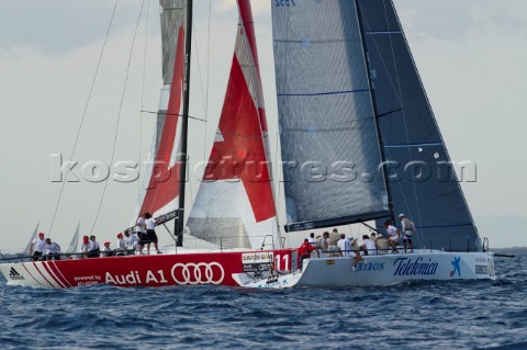 Audi A1 powered by All4One Tbones Bribon on the first beat of race six Audi MedCup 2010 Cagliari Sar