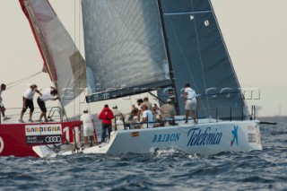 Audi A1 powered by All4One T-bones Bribon on the first beat of race six. Audi MedCup 2010. Cagliari Sardinia. 22/9/2010