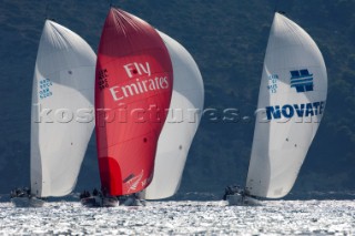 Emirates Team New Zealand, the fleet race of the Trophy of Sardinia, Audi MedCup 2010. Cagliari Sardinia. 23/9/2010