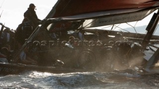 Emirates Team New Zealand in their round robin match against All4One (GER) . Louis Vuitton Trophy, La Maddalena, Sardinia, Italy. 29/5/2010