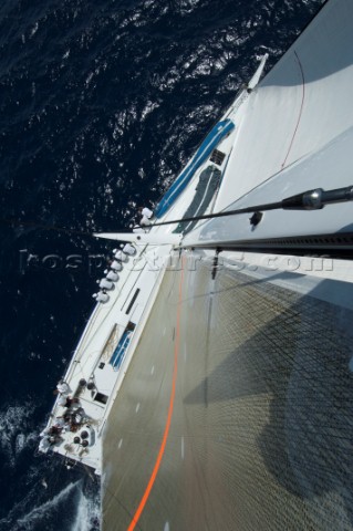 From aloft on Singularity for race two of the Super Yacht Cup Palma 2010 Palma Mallorca Spain 256201