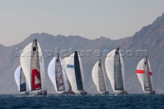 TP52 fleet under spinnaker