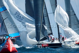 Mayhem at the bottom mark in race four, Regata Camper - Conde de Godó Trophy - Barcelona. 23/7/2010