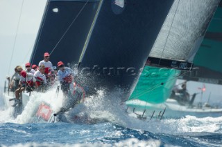 Artemis (SWE) crossing the last top mark transit in the final race of the Regata Camper - Conde de Godó Trophy - Barcelona. 25/7/2010