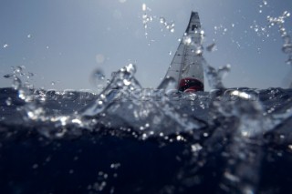 Emirates Team New Zealand, rounding the top mark in race four. Trofeo Caja Mediterraneo Region de Murcia, Audi medCup regatta. 27/8/2010