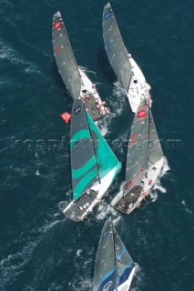 Crowding around the top mark in race six. Trofeo Caja Mediterraneo Region de Murcia, Audi medCup regatta. 28/8/2010