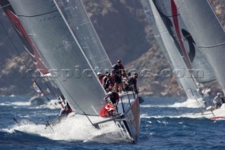 Emirates Team New Zealand leading in the coastal race. Trofeo Caja Mediterraneo Region de Murcia, Audi medCup regatta. 28/8/2010