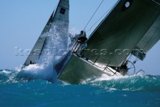 Crashing through waves at Acura Key West Race Week