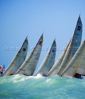 TP52 Startline during Acura Key West Race Week